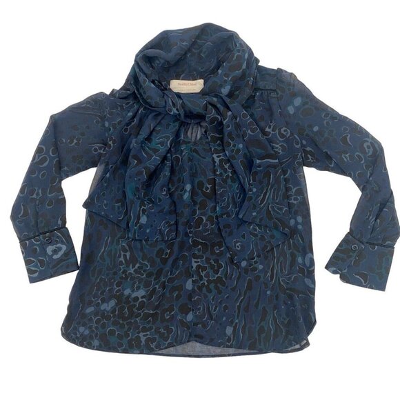SEE BE CHLOÉ Scarf-Tie Blouse Animal Print Size XS NO SIZE TAG - Picture 1 of 10